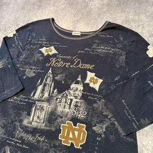 P Michael Notre Dame Fighting Irish University‎ Long Sleeve T Shirt Women's XL